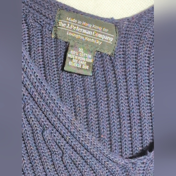 J. Peterman Lexington Sz XL Navy Ribbed Knit Sleeveless Sweater Vest - Picture 2 of 5